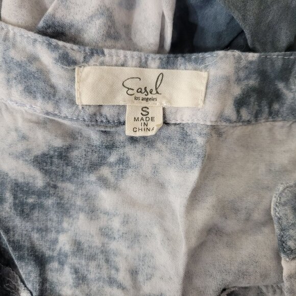 Easel Los Angeles Gray Tie Dye Rayon Shirt - Picture 2 of 4